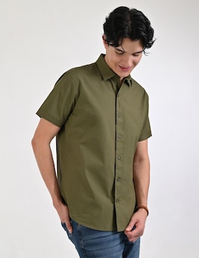 Camisa casual Supply de algodón manga corta para hombre
