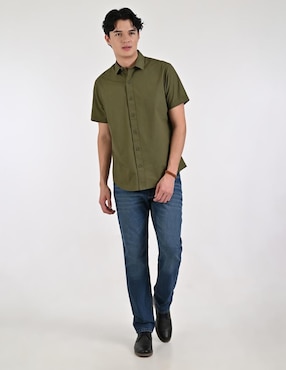 Camisa casual Supply de algodón manga corta para hombre