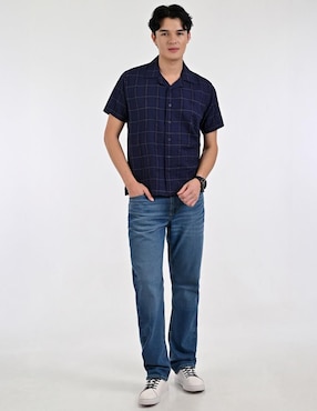Camisa casual Supply de algodón manga corta para hombre