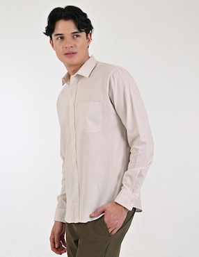 Camisa casual Supply de algodón manga larga para hombre