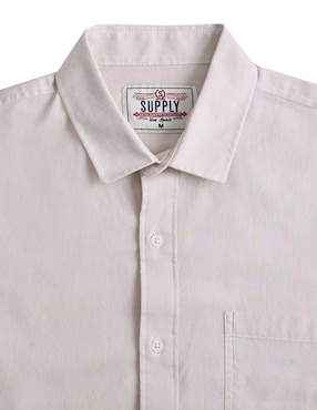 Camisa casual Supply de algodón manga larga para hombre