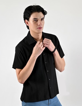 Camisa casual Supply de algodón manga corta para hombre