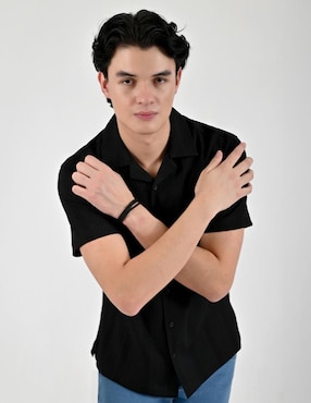 Camisa casual Supply de algodón manga corta para hombre
