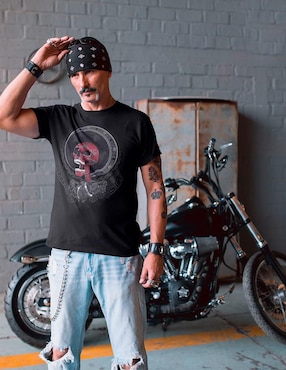 Playera Karani-Art la risueña cuello redondo para hombre