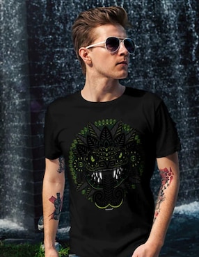 Playera Karani-Art kukulkan cuello redondo para hombre