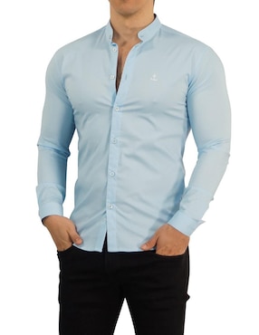 Camisa casual John Leopard de algodón manga larga para hombre