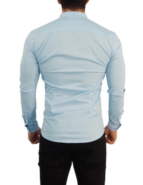 Camisa casual John Leopard de algodón manga larga para hombre