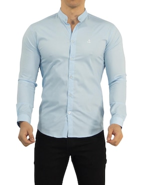 Camisa casual John Leopard de algodón manga larga para hombre