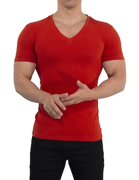Playera John Leopard cuello V para hombre