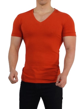 Playera John Leopard cuello V para hombre