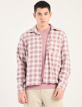 Camisa casual Hollister de algodón manga larga para hombre