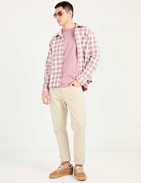 Camisa casual Hollister de algodón manga larga para hombre