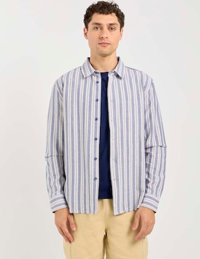 Sobrecamisa casual That's It de algodón manga larga para hombre