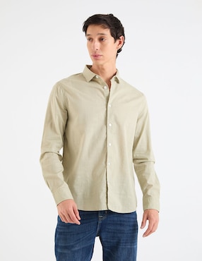 Camisa casual That's It de algodón manga larga para hombre