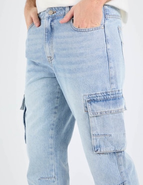 Jeans cargo straight That's It lavado claro para hombre