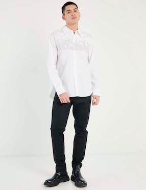 Camisa casual Calvin Klein de algodón manga larga para hombre