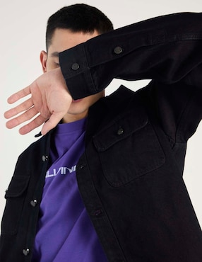 Sobrecamisa casual Calvin Klein de algodón manga larga para hombre