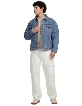Chamarra denim Guess Jeans de algodón con bolsillos para hombre