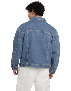 Chamarra denim Guess Jeans de algodón con bolsillos para hombre