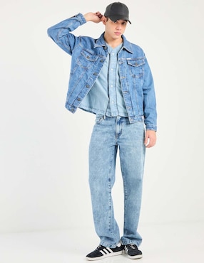 Chamarra denim Guess Jeans de algodón con bolsillos para hombre