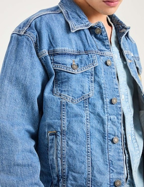 Chamarra denim Guess Jeans de algodón con bolsillos para hombre