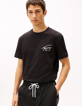 Playera Tommy Jeans Signature cuello redondo para hombre
