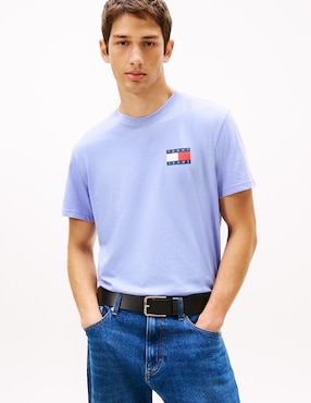 Playera Tommy Jeans Ess Flag cuello redondo para hombre