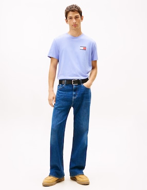 Playera Tommy Jeans Ess Flag cuello redondo para hombre