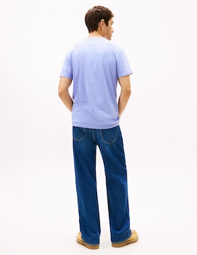 Playera Tommy Jeans Ess Flag cuello redondo para hombre