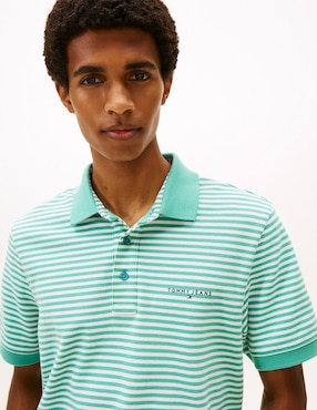 Playera tipo polo Tommy Jeans Linear para hombre