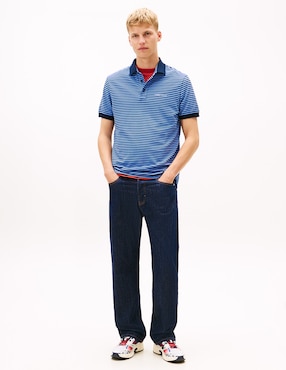 Playera tipo polo Tommy Jeans Linear para hombre
