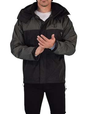 Chamarra rompevientos John Leopard Impermeable capucha y bolsa para hombre