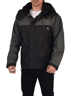 Chamarra rompevientos John Leopard Impermeable capucha y bolsa para hombre