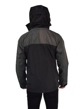 Chamarra rompevientos John Leopard Impermeable capucha y bolsa para hombre