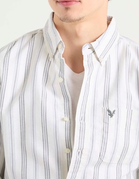 Camisa casual American Eagle manga larga para hombre