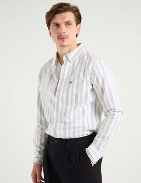 Camisa casual American Eagle manga larga para hombre