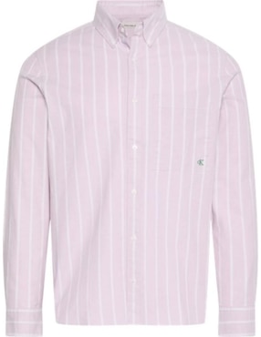 Camisa casual Calvin Klein de algodón manga larga para hombre
