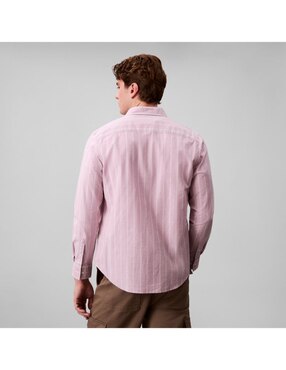 Camisa casual Calvin Klein de algodón manga larga para hombre