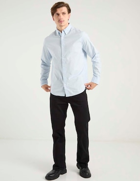 Camisa casual Calvin Klein de algodón manga larga para hombre