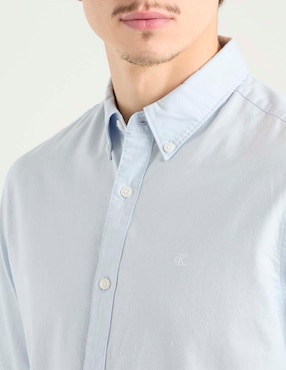 Camisa casual Calvin Klein de algodón manga larga para hombre