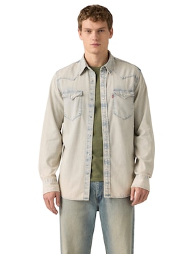 Camisa casual Levi's de algodón manga larga para hombre