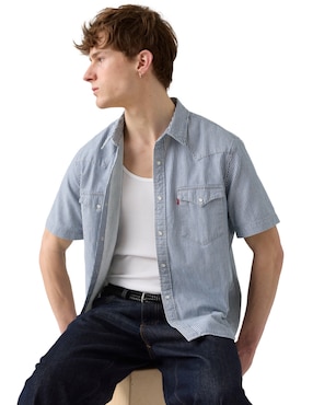 Camisa casual Levi's de algodón manga corta para hombre