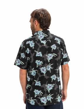Camisa playa Quiksilver de algodón manga corta para hombre