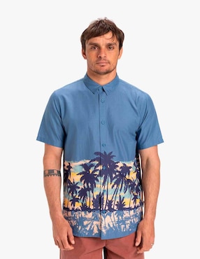 Camisa casual Quiksilver de algodón manga corta para hombre