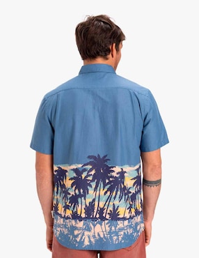Camisa casual Quiksilver de algodón manga corta para hombre