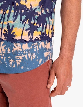 Camisa casual Quiksilver de algodón manga corta para hombre