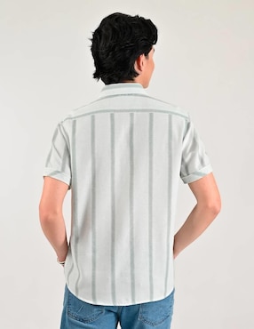 Camisa casual Supply de poliéster y algodón manga corta para hombre