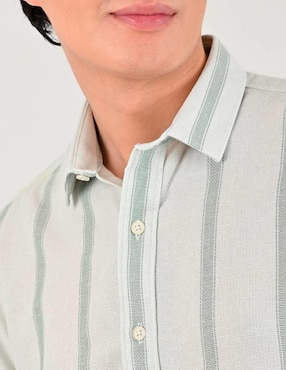Camisa casual Supply de poliéster y algodón manga corta para hombre