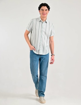 Camisa casual Supply de poliéster y algodón manga corta para hombre