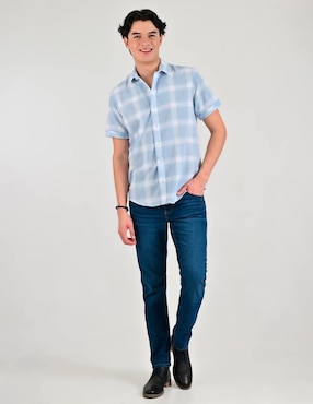 Camisa casual Supply de poliéster y algodón manga corta para hombre